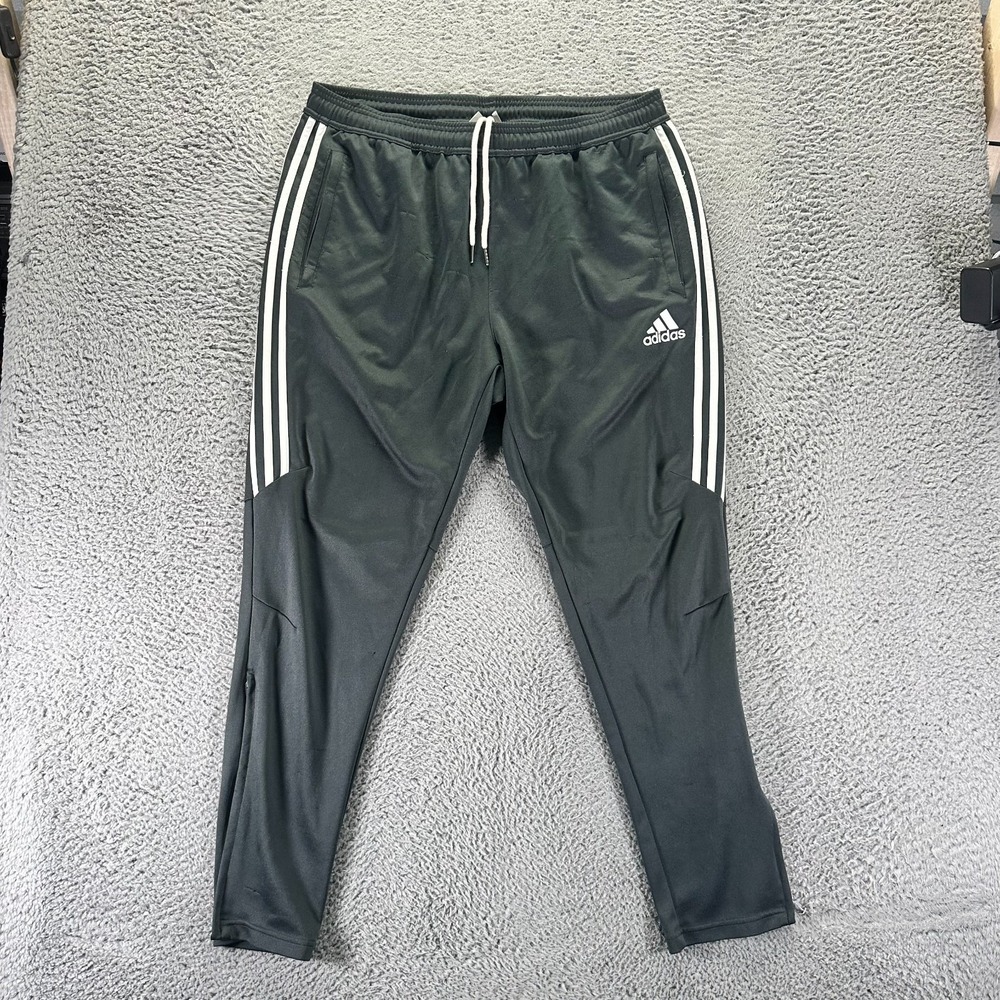 Adidas Climacool Pant Mens 2XL Gray Track Tapered Leg Training Running 3-Stripes